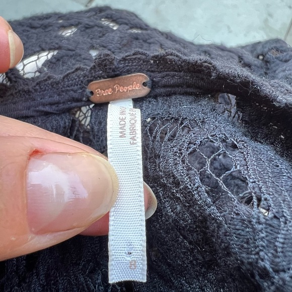 Free People Back to Black Lace/Nude Bell Sleeve Mini Dress, 8 - $168 - Picture 5 of 9